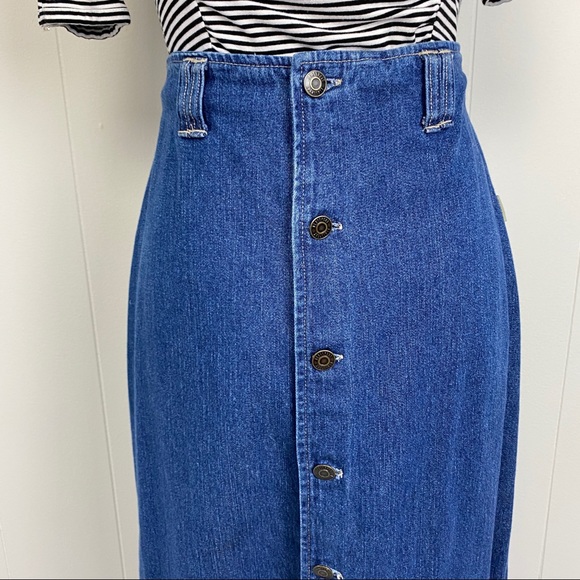 Vintage Blass Sport Denim Button Front Skirt 6P - Picture 4 of 15